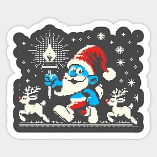 Christmas Santa with Lamp vi Sticker